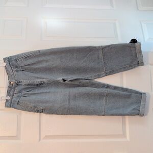 C/Meo Collective Women's High-waisted Light Blue Denim Utility Barrel Jeans